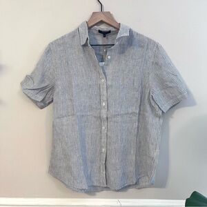 Quince Blue Striped Button Down Shirt